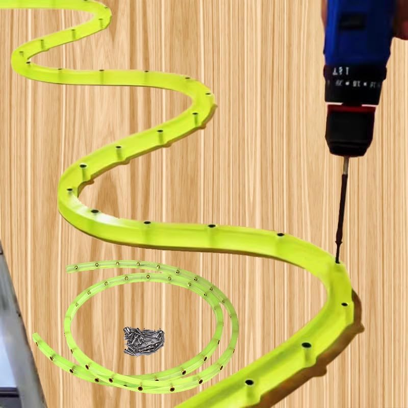JCFANTS 78inch Flexible Curve Template, Router Template Woodworking Profiling Strip, Professional Contour Flexible Curve Tool Ideal for Wood Curve Pattern Making Tools (Green) - Image 5